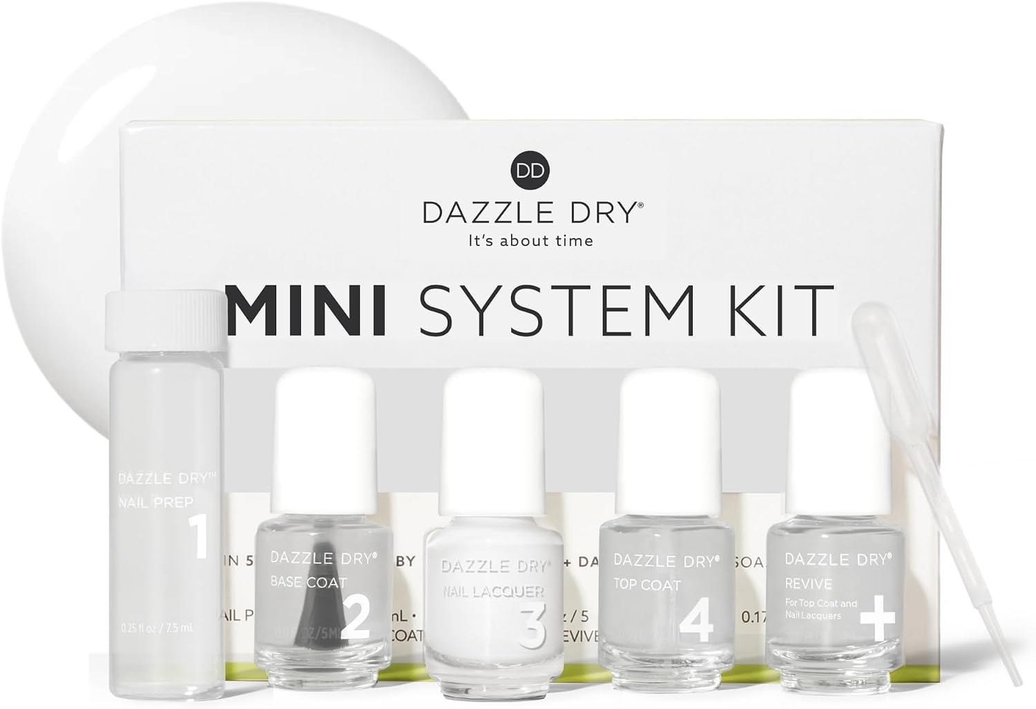 Dazzle Dry Mini Kit – White Lightning – 4 Step System (5 Piece Kit) White Lightning | 5 Piece Set