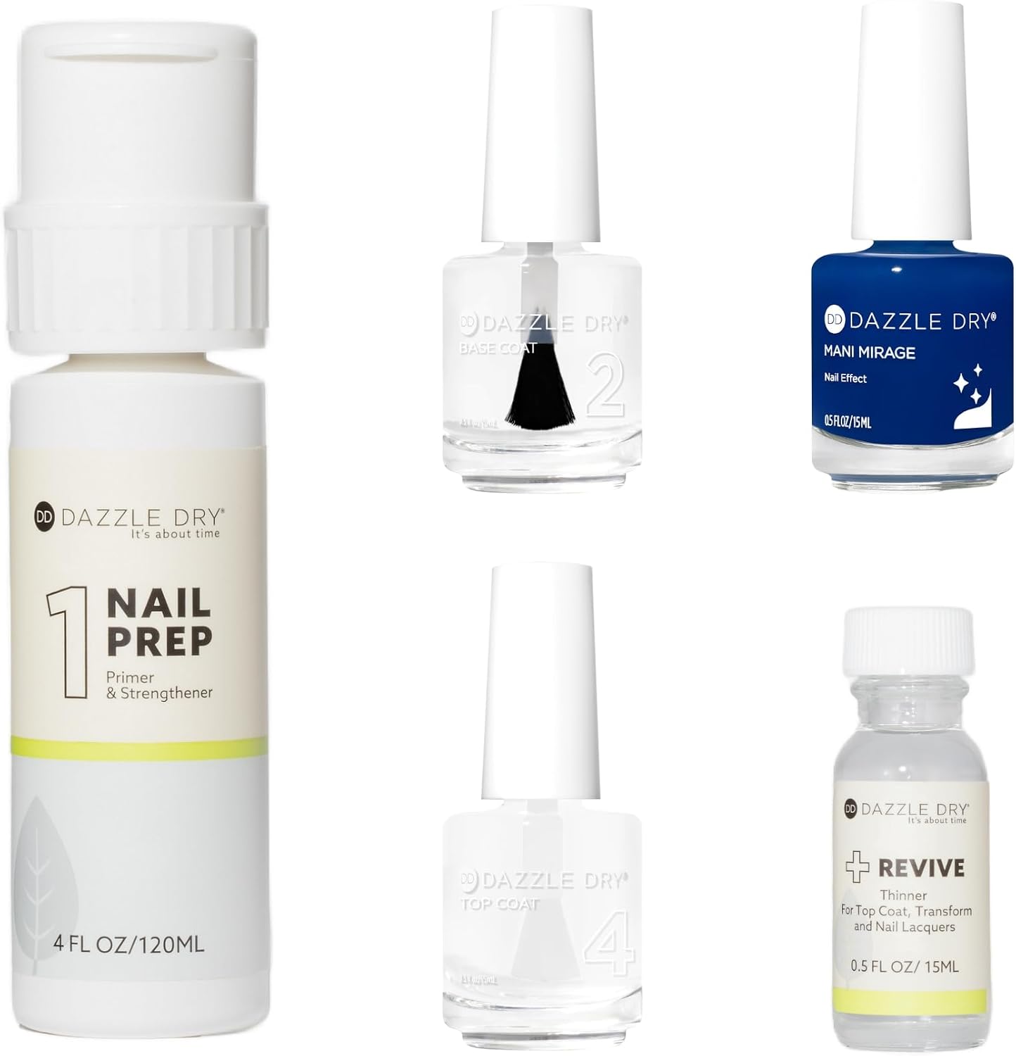 Dazzle Dry Full System Kit - Layering Effects - Morph - A translucent blue. Cream. Super sheer. (5 Piece Kit)