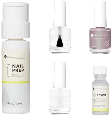Dazzle Dry Full System Kit - Let's Glow - A light purple taupe with a subtle green shimmer. Semi-sheer. Shimmer. (5 Piece Kit)