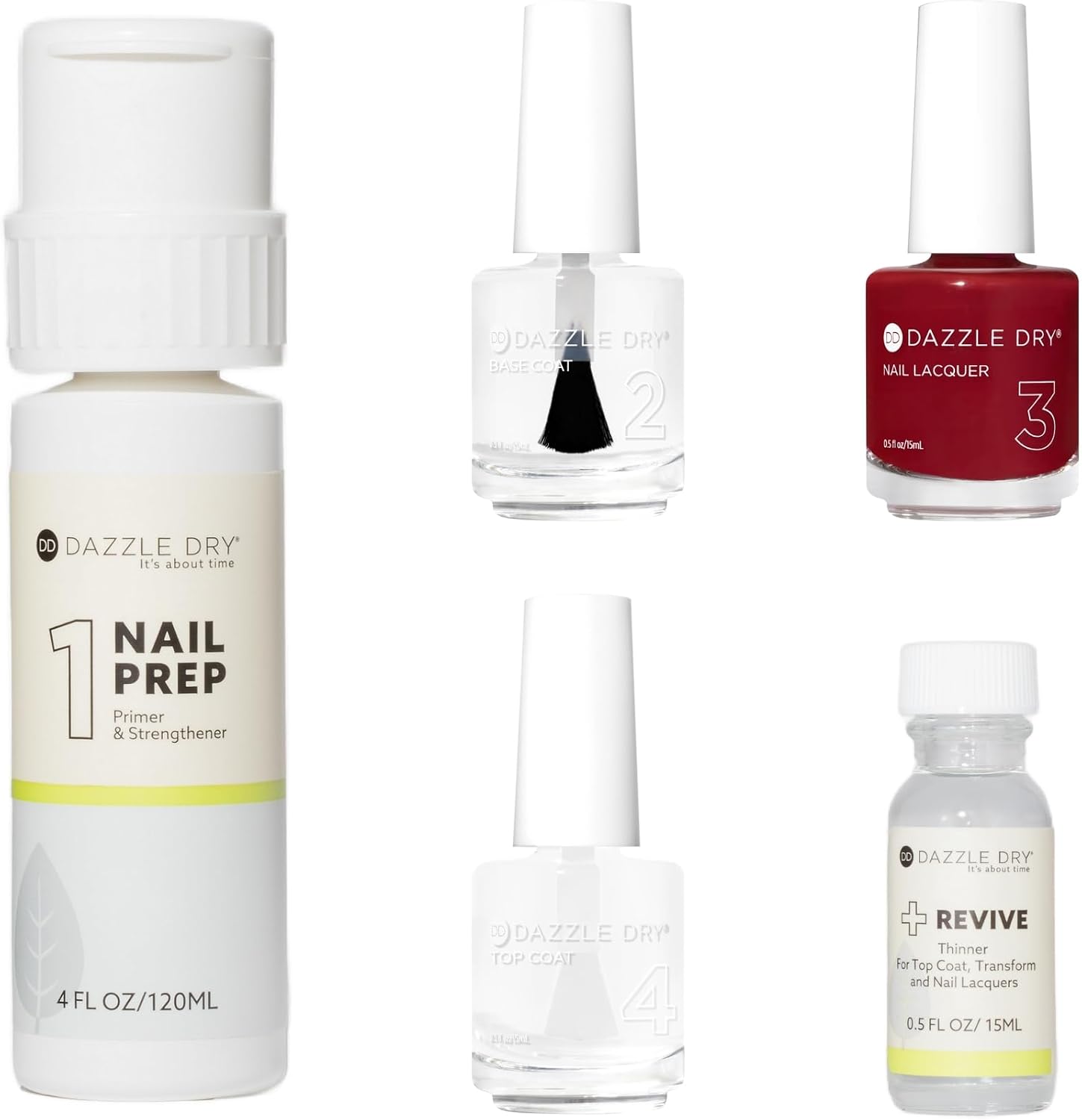 Dazzle Dry Full System Kit - Perfectly Plaid - A bright sangria red with cool undertones. Full coverage cream. (5 Piece Kit)