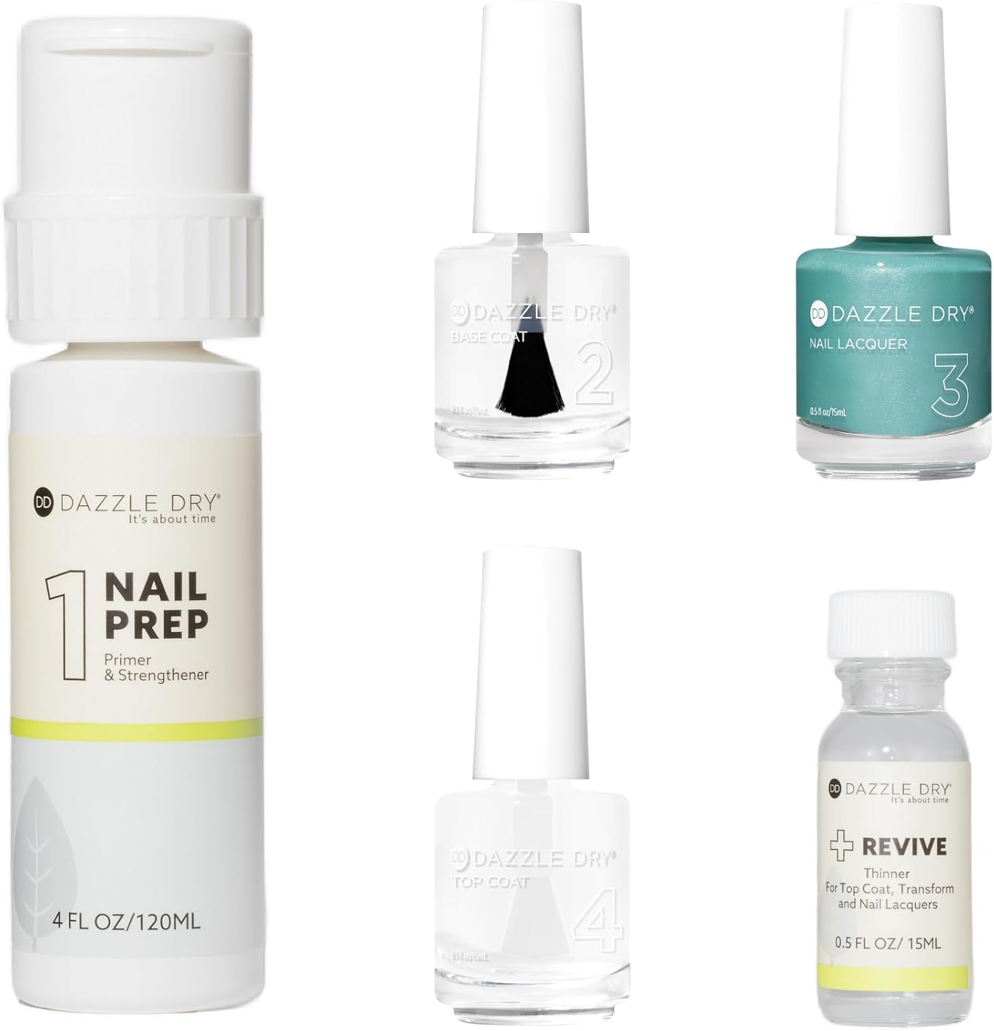 Dazzle Dry Full System Kit - By Your Side - A pale aqua green. Semi-sheer. Shimmer. (5 Piece Kit)