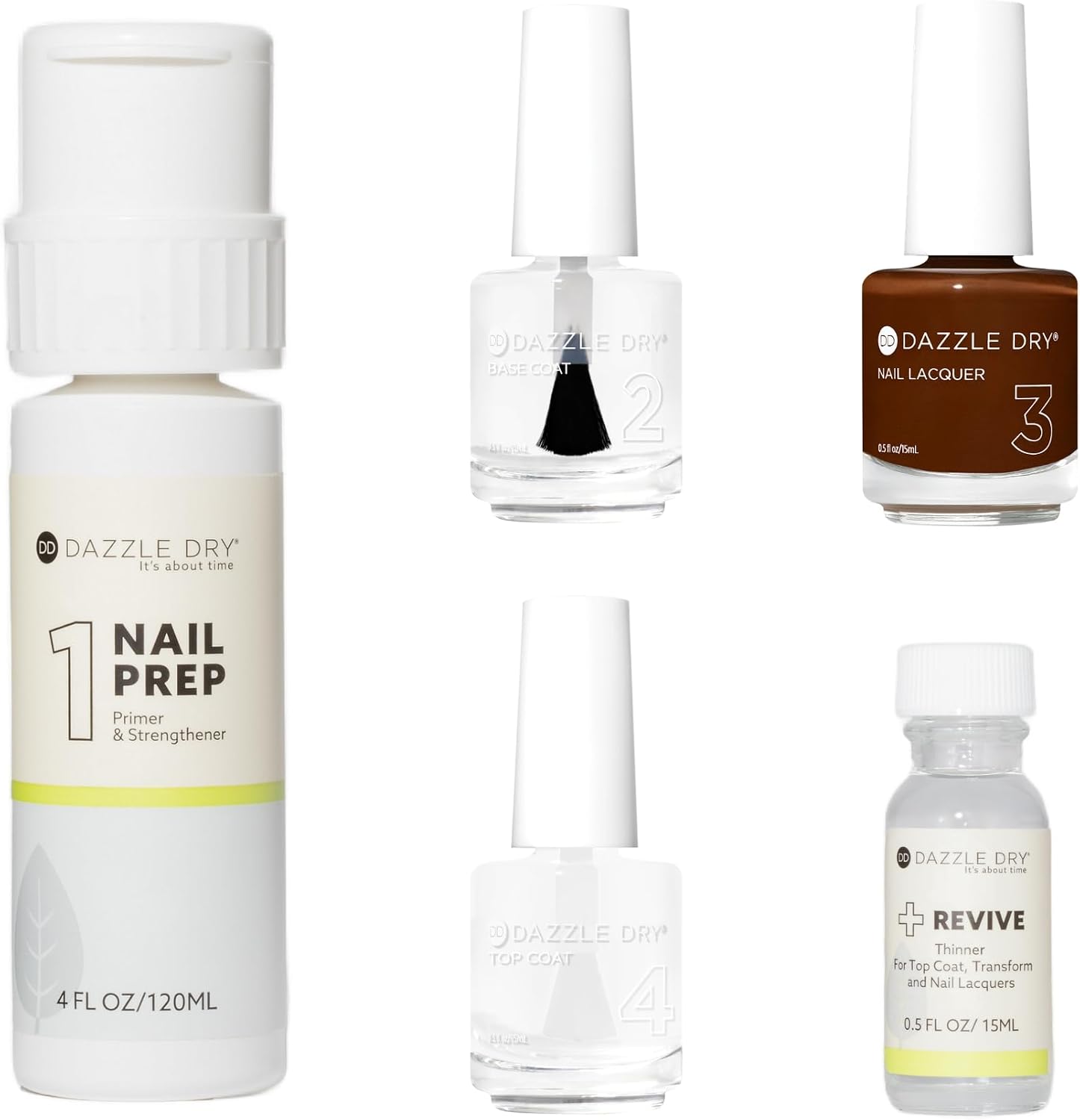 Dazzle Dry Full System Kit - Paperback - An espresso brown. Full Coverage. Cream Finish. (5 Piece Kit)