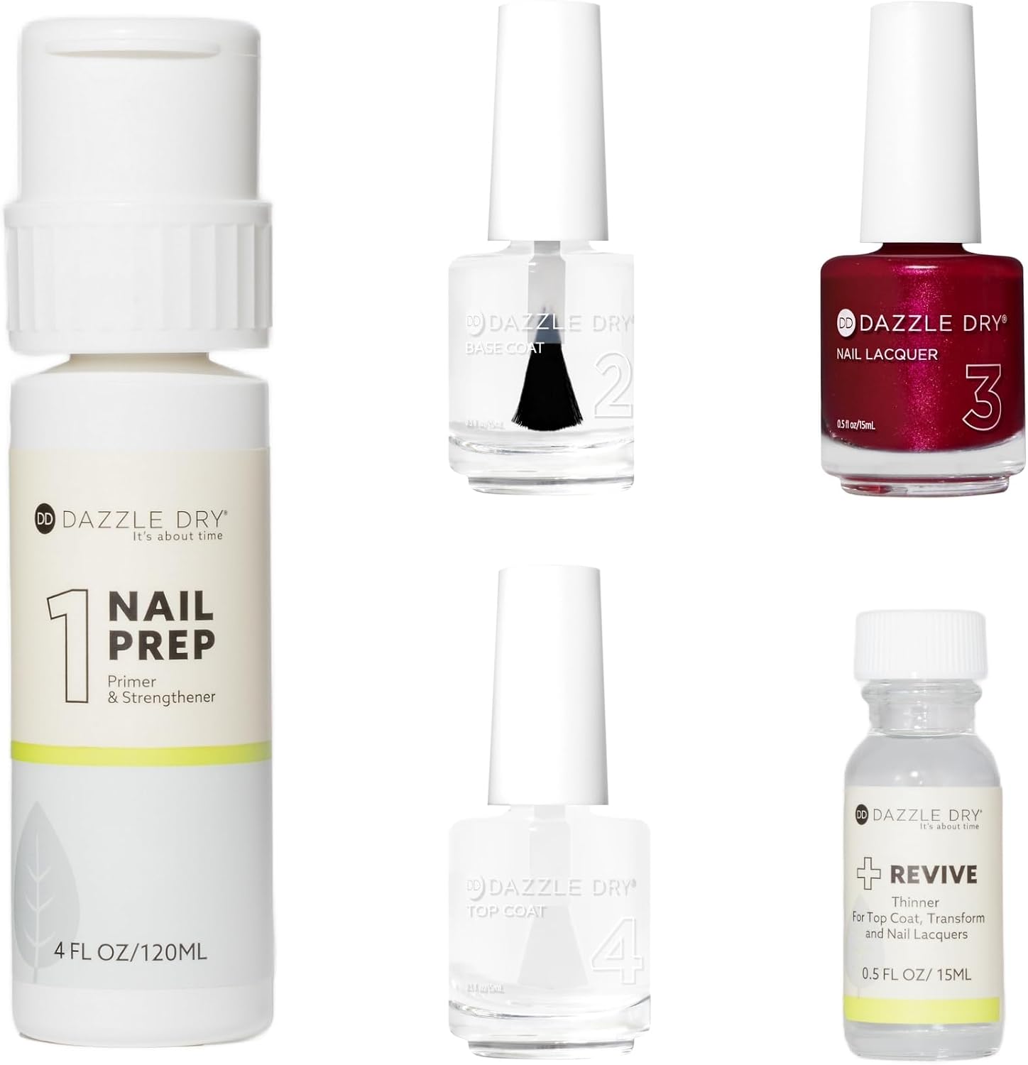 Dazzle Dry Full System Kit - Apple Of My Eye - A ruby red with magenta shimmer. Full-coverage shimmer. (5 Piece Kit)