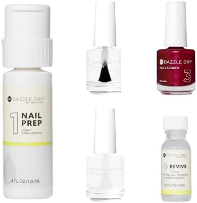 Dazzle Dry Full System Kit - Apple Of My Eye - A ruby red with magenta shimmer. Full-coverage shimmer. (5 Piece Kit)