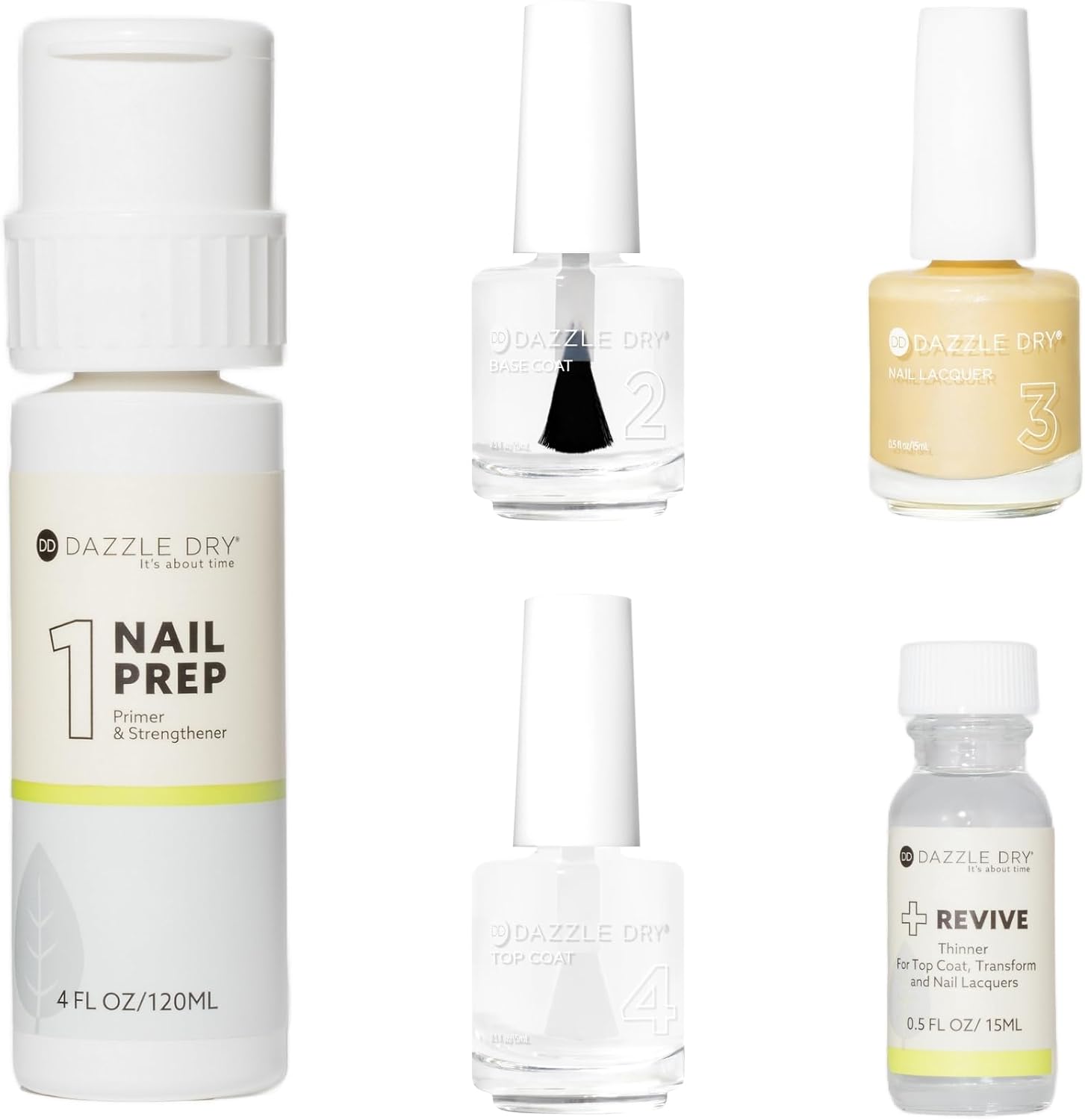 Dazzle Dry Full System Kit - Solstice - A soft pale yellow with delicate shimmer. Semi-sheer shimmer. (5 Piece Kit)