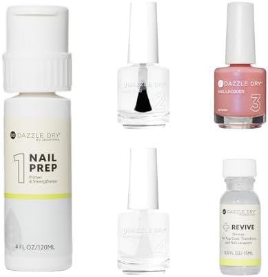 Dazzle Dry Full System Kit - Milky Way - An iridescent seashell pink. Semi-sheer shimmer. (5 Piece Kit)