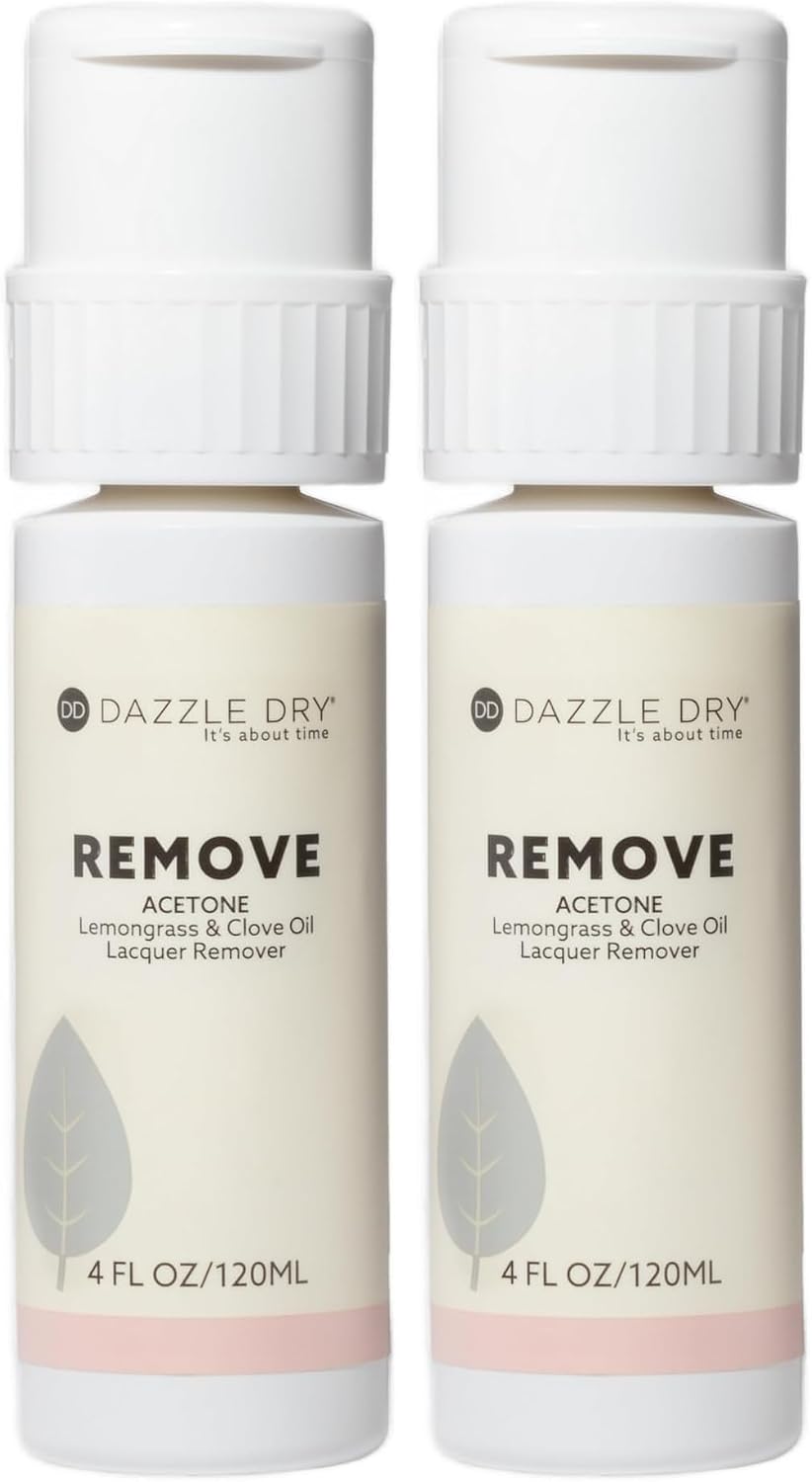 Dazzle Dry Remove Acetone, Lemongrass + Clove Oil Lacquer Remover, 4 oz (120 mL), Menda Pump (Pack of 2) Remove Acetone (4 oz)